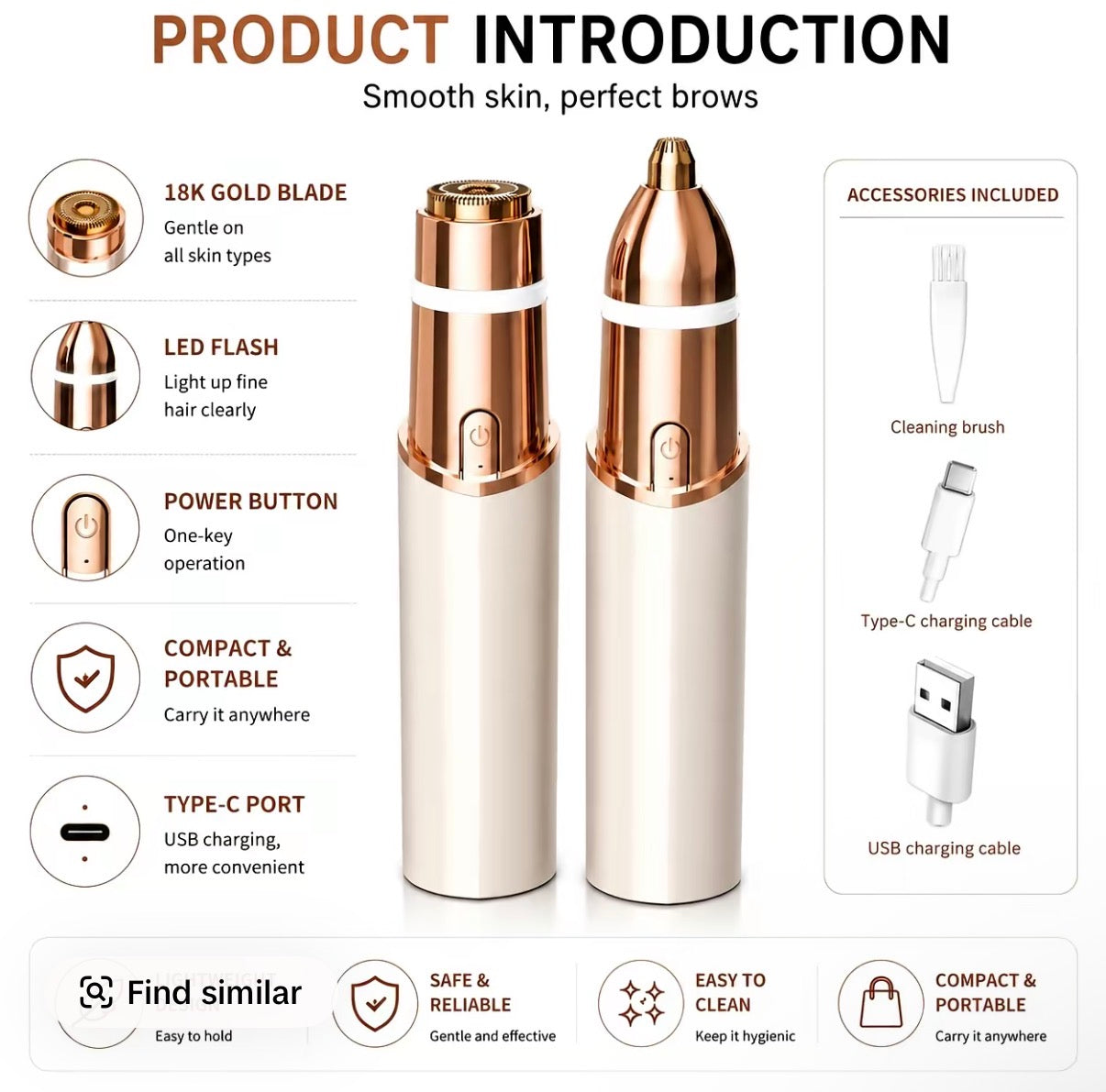 Lumera Brow & Glow™ | 2-in-1 Facial Hair & Eyebrow Trimmer